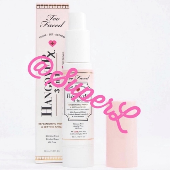 3/$15 NEW Too Faced Hangover 3 in 1 Replenishing Primer & Setting Spray Makeup - Picture 1 of 7